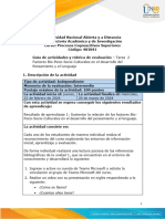 Guía de Actividades y Rúbrica de Evaluación - Tarea 2 - Factores BioPsicoSocioCulturales en El Desarrollo Del Pensamiento y El Lenguaje