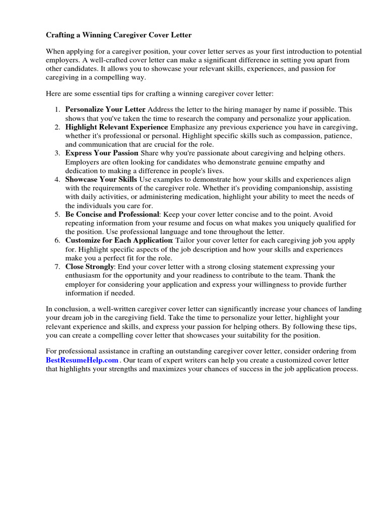 HOW TO WRITE APPLICATION LETTER FOR A CAREGIVER JOB intelligence overview