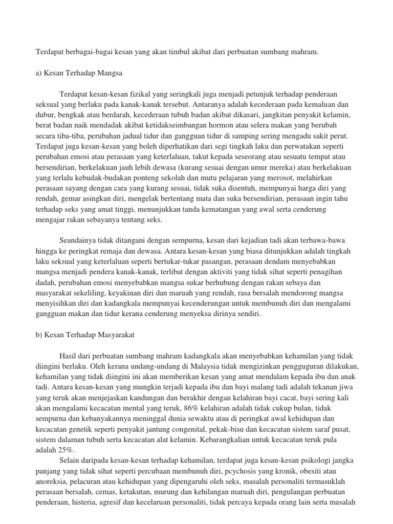 Kesan Sumbang Mahram Pdf