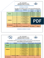 Horarios de Ingreso y Salida de Adaptación