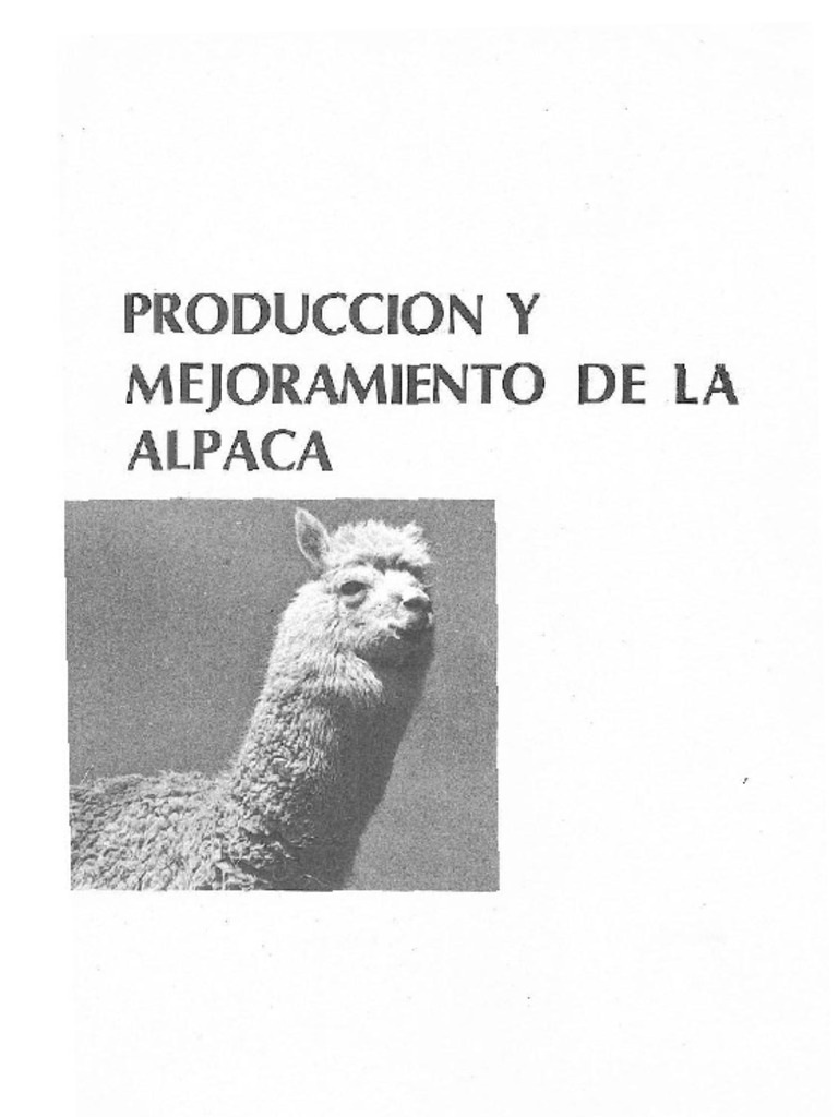 Produccion y Mejoramiento de La Alpaca - Opt | PDF