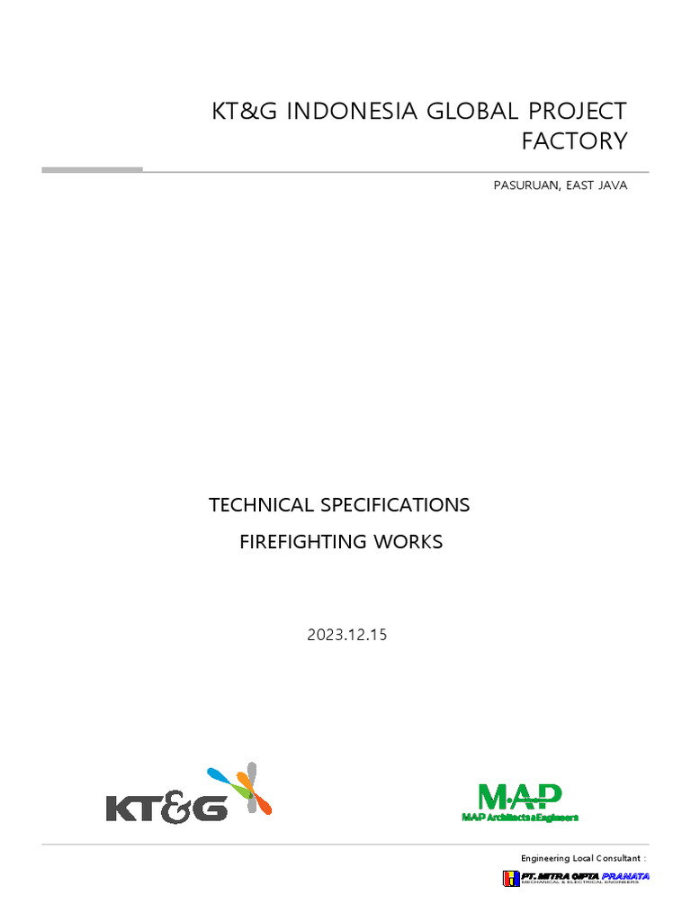 (KT&G) Fire Fighting Technical Specification | PDF | Welding | Construction
