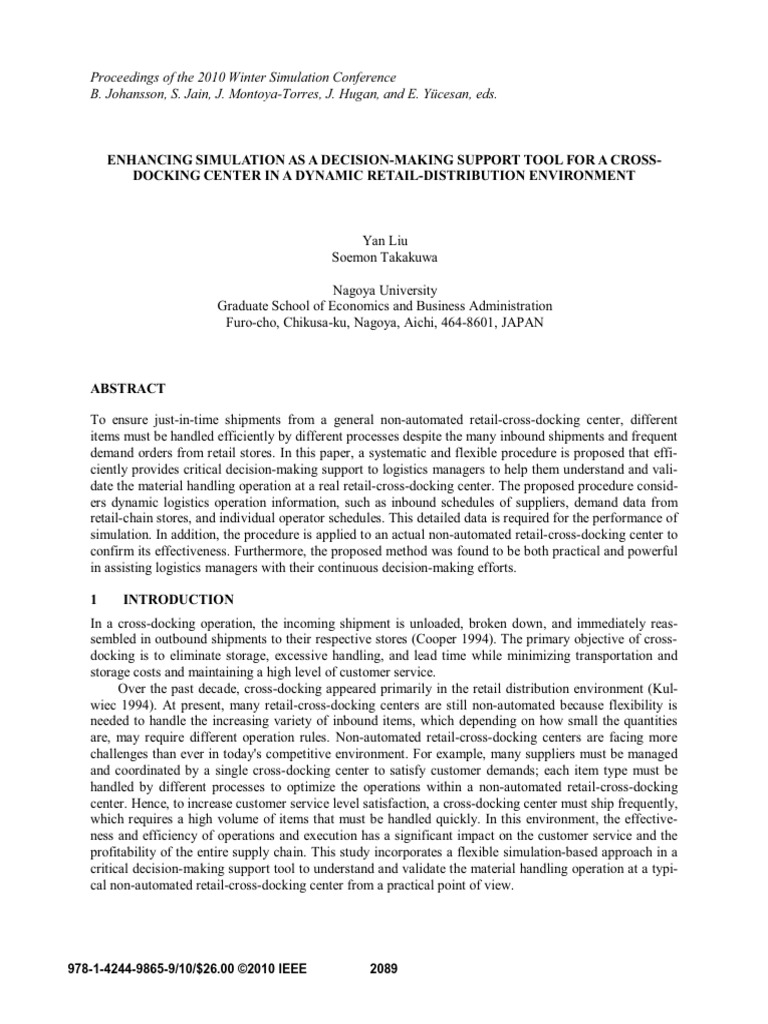Enhancing simulation as a decision making support tool for a