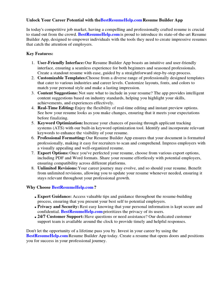 Resume Builder App Download Free Pdf Résumé Mobile App