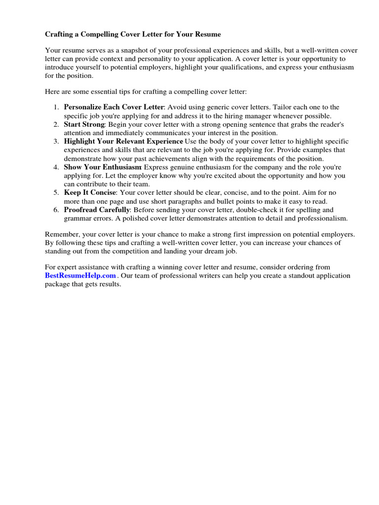 Cover Letter For Resume Internship | PDF | Résumé | Internship