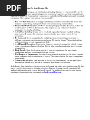What to Name Resume File