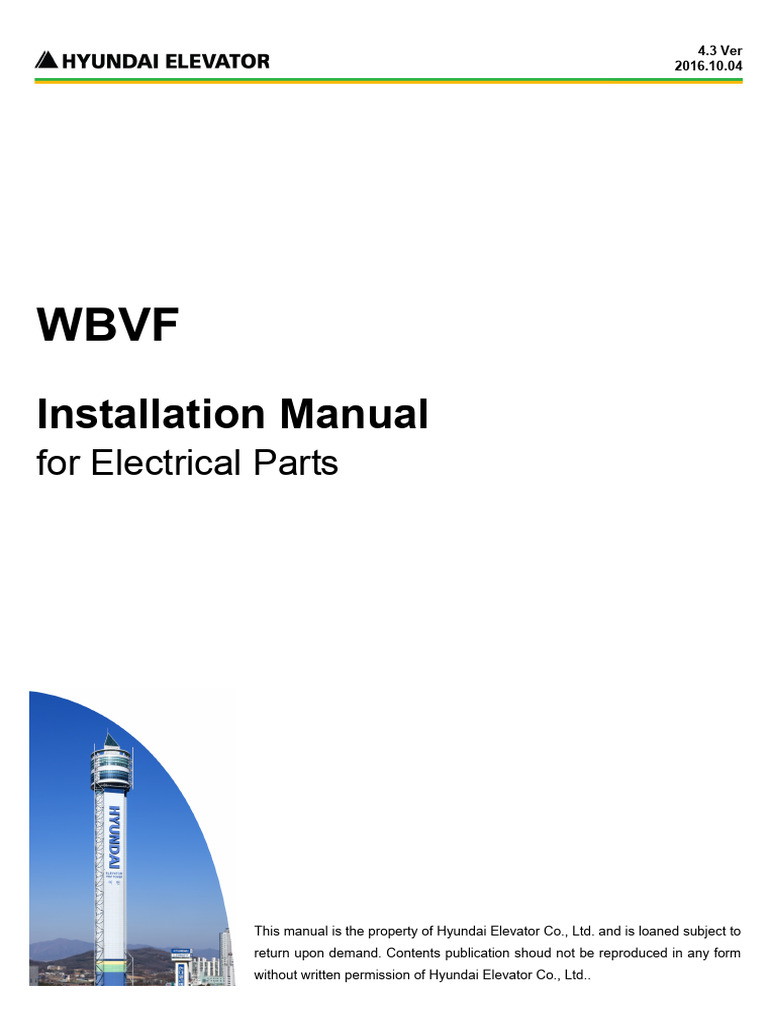 WBVF Electrical Installation Manual | PDF | Elevator | Electrical Connector