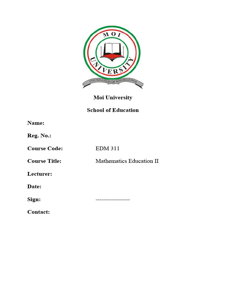 Mathematics education ii moi univerity pdf mathematics reason