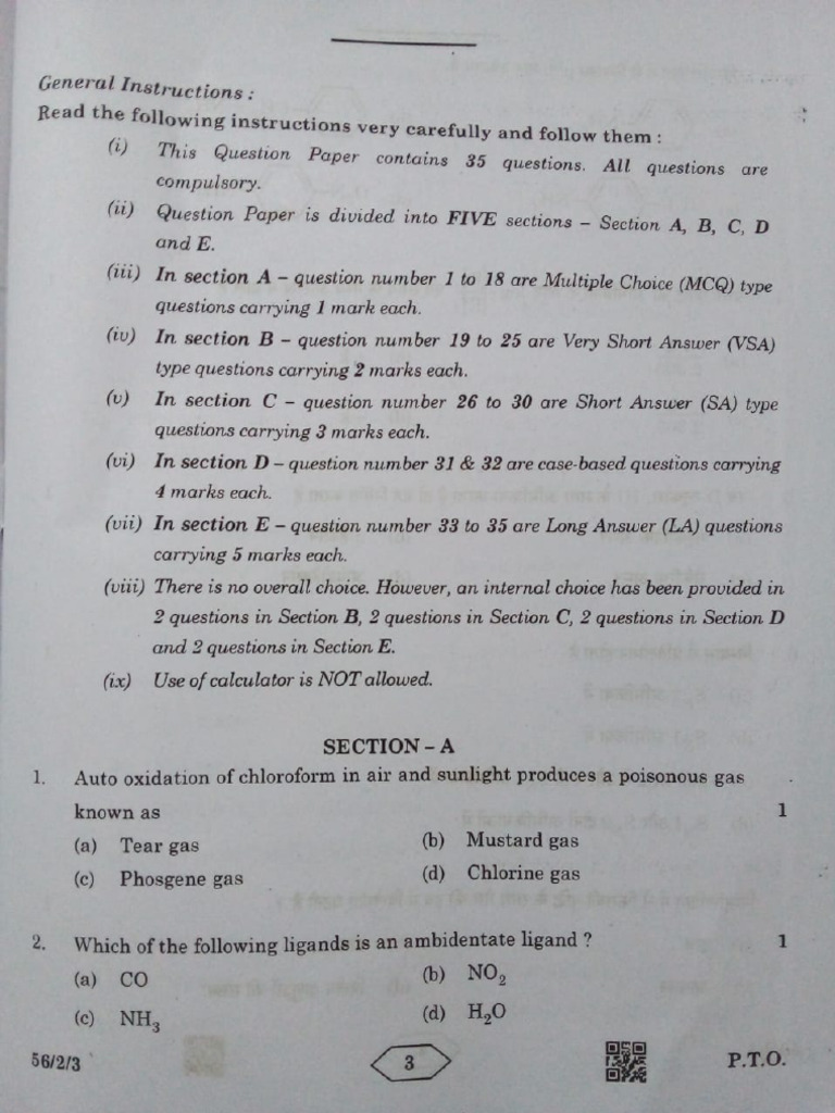 CBSE CLASS 12 CHEMISTRY SAMPLE PAPER 2023 WITH SOLUTION PDF DOWNLOAD intelligence overview