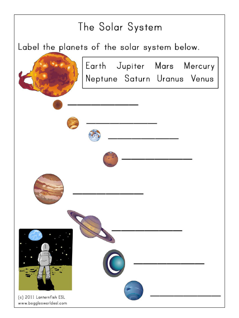 Label The Solar System | PDF