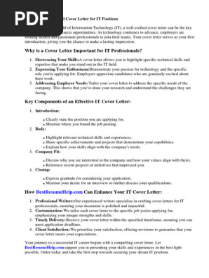 Cover Letter for It Internship