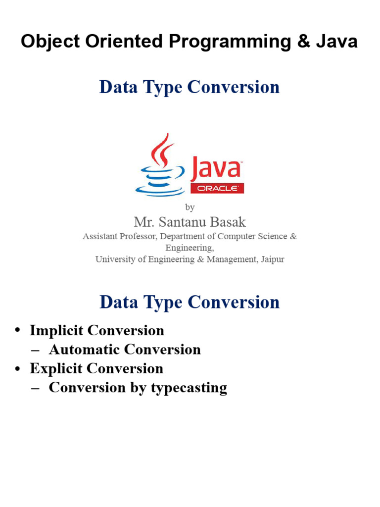 Java Data Type Conversion Explained | PDF | Software Development ...