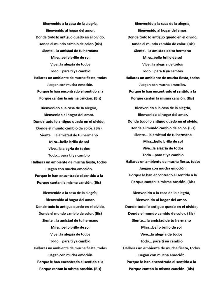 Cancion A La Alegria Pdf