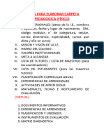 Datos para Elaborar Carpeta Pedagogica