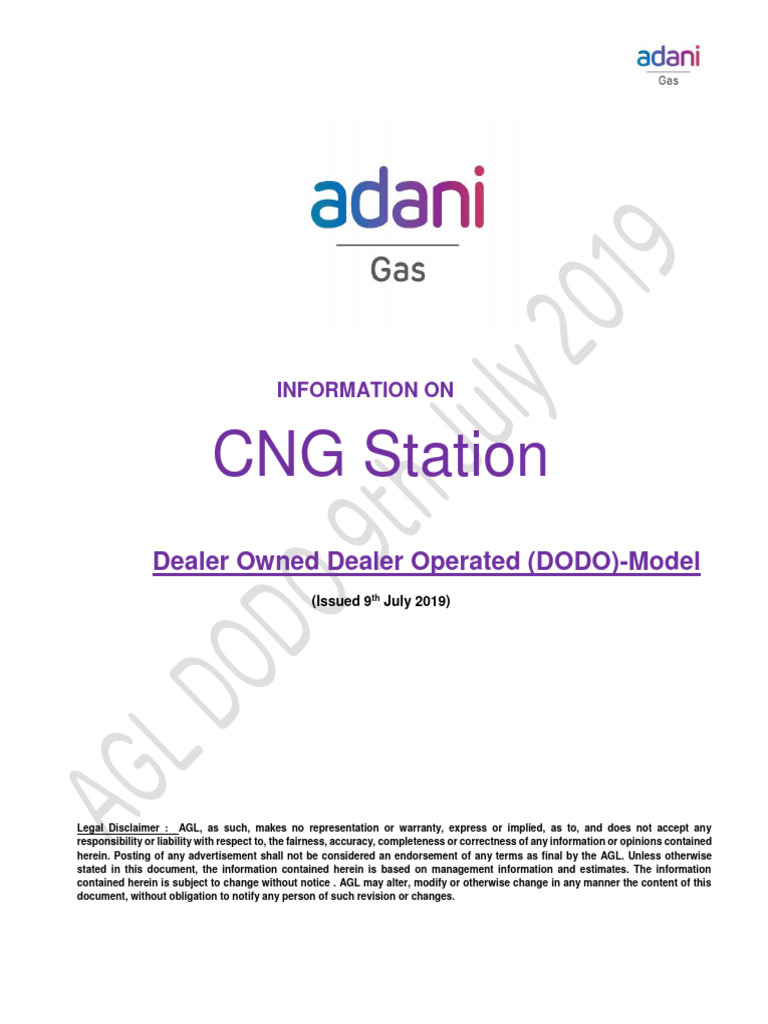 Information On CNG Station DODO Model PDF Natural Gas Economies