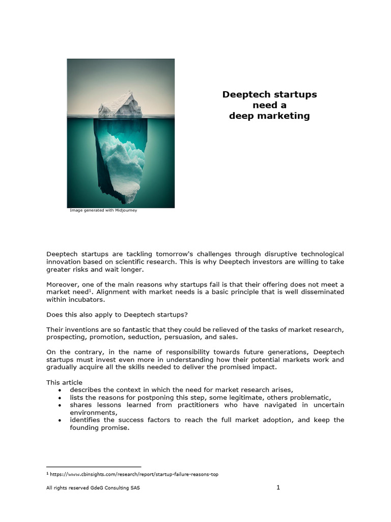 Deeptech Startups Need A Deep Marketing | PDF | Startup Company | Small ...