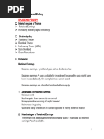 Brief Notes On Lecture 10-Dividend Policy