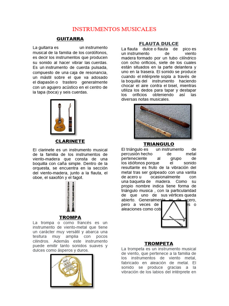 Instrumentos Musicales | PDF | Instrumentos de viento de madera ...