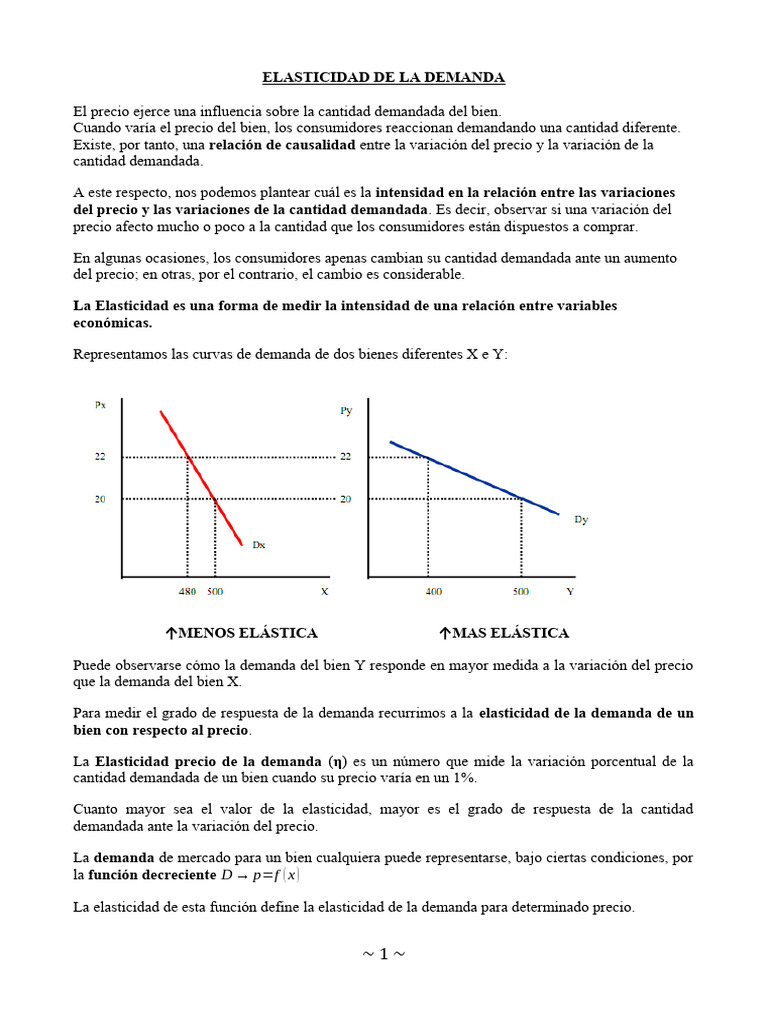Elasticidad y variación de la demanda | PDF | Elasticidad (economía ...