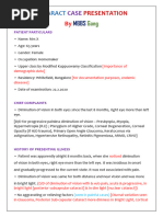 Ophthalmology Case History Proforma | PDF | Cataract | Human Eye