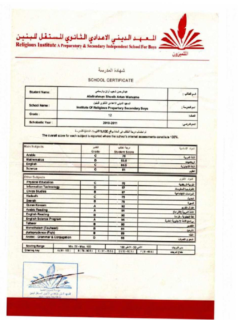 Transcript 2010-2011 | PDF