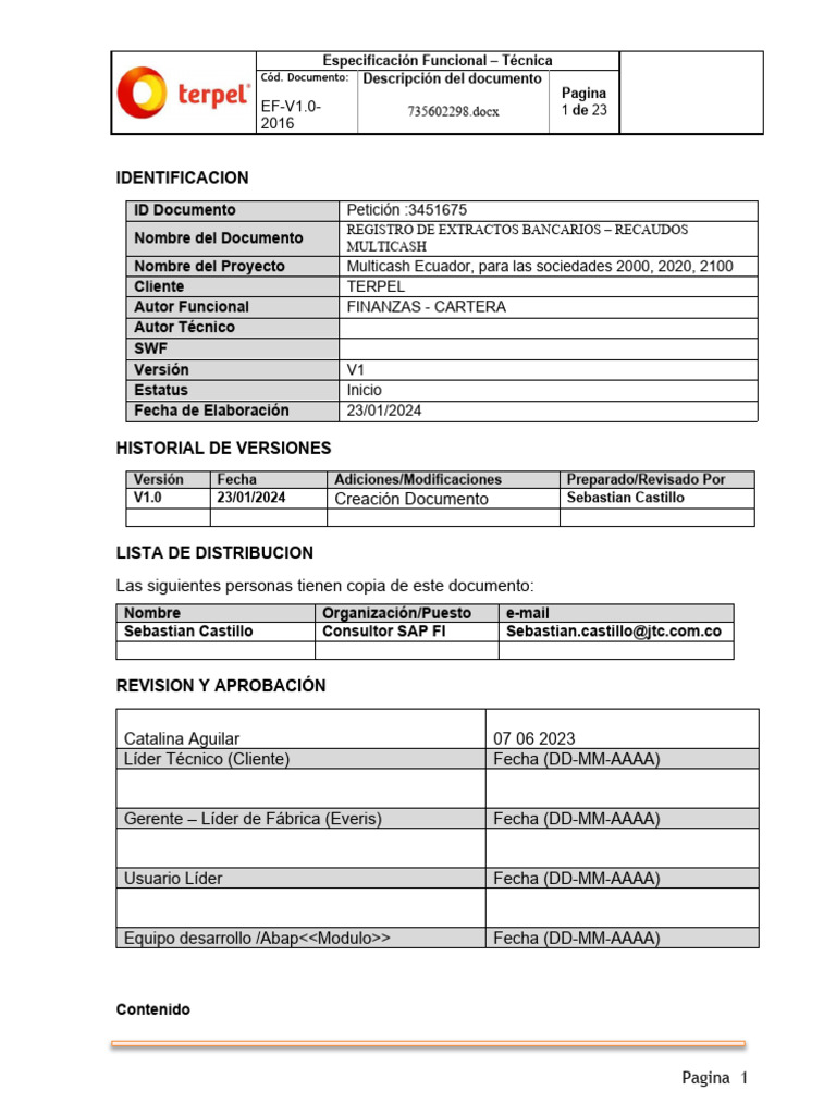 Multicash TEC-SAP Revsiar | PDF