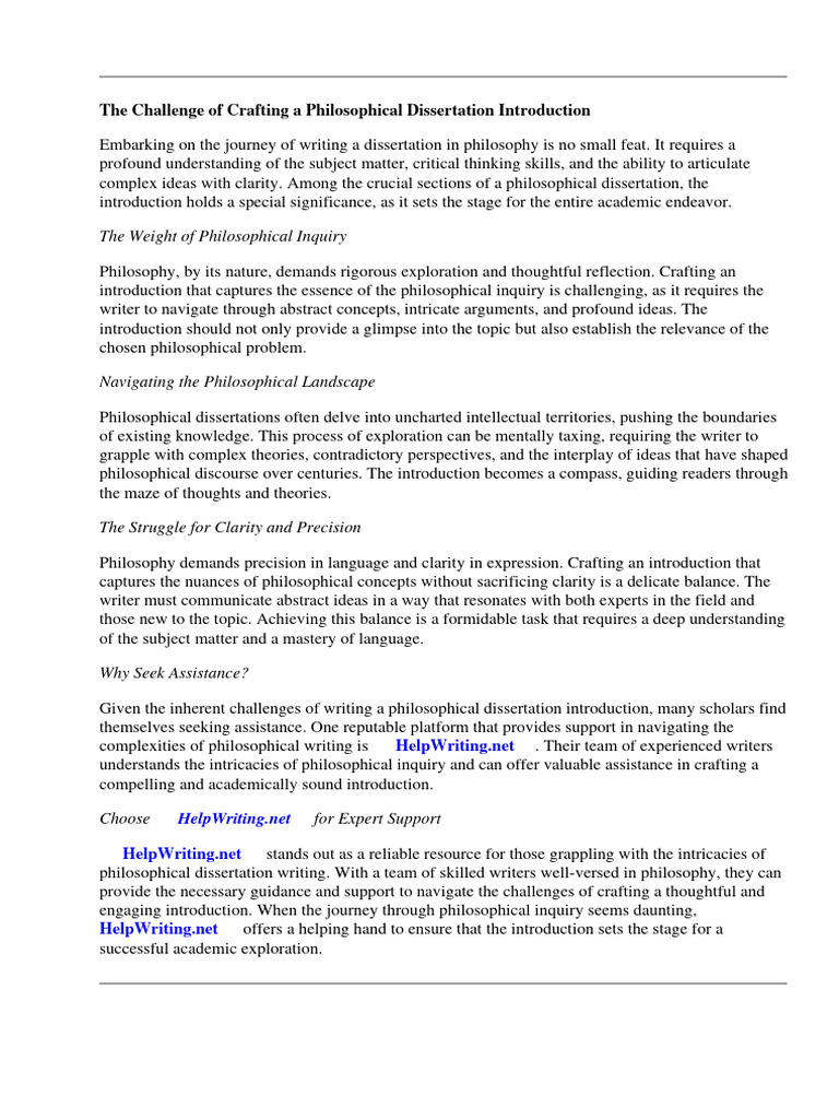 Introduction De Dissertation Philosophie Pdf Thesis Idea