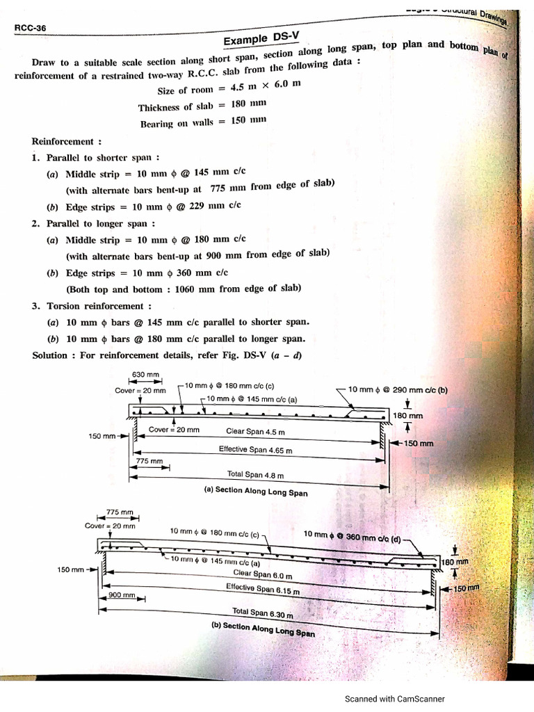 Two Way Slab Drawing Sheet | PDF