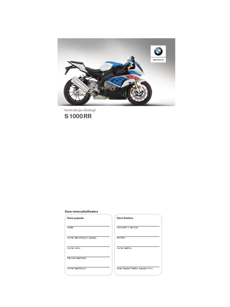 2013 BMW S1000RR OWNERS MANUAL PDF visual data 2