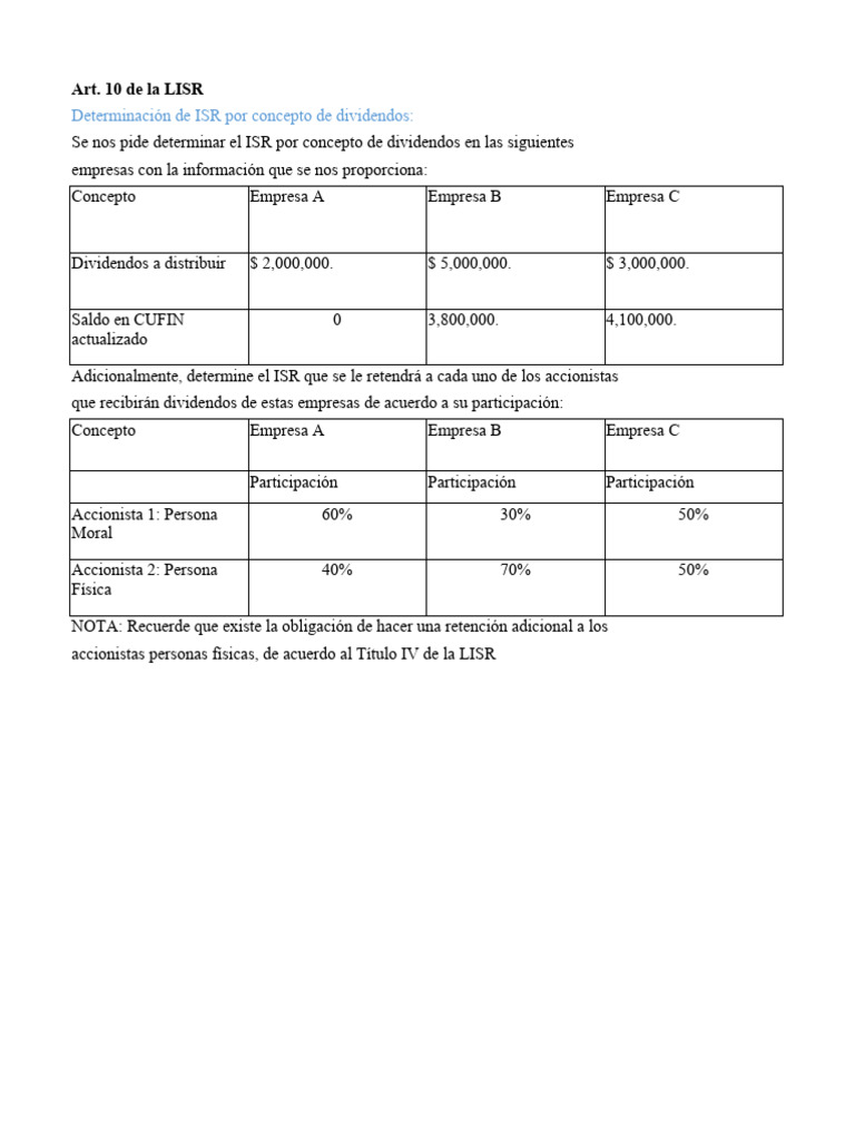 Cálculo de ISR por Dividendos 2023 | PDF | Bolsa de Valores | Mercados ...