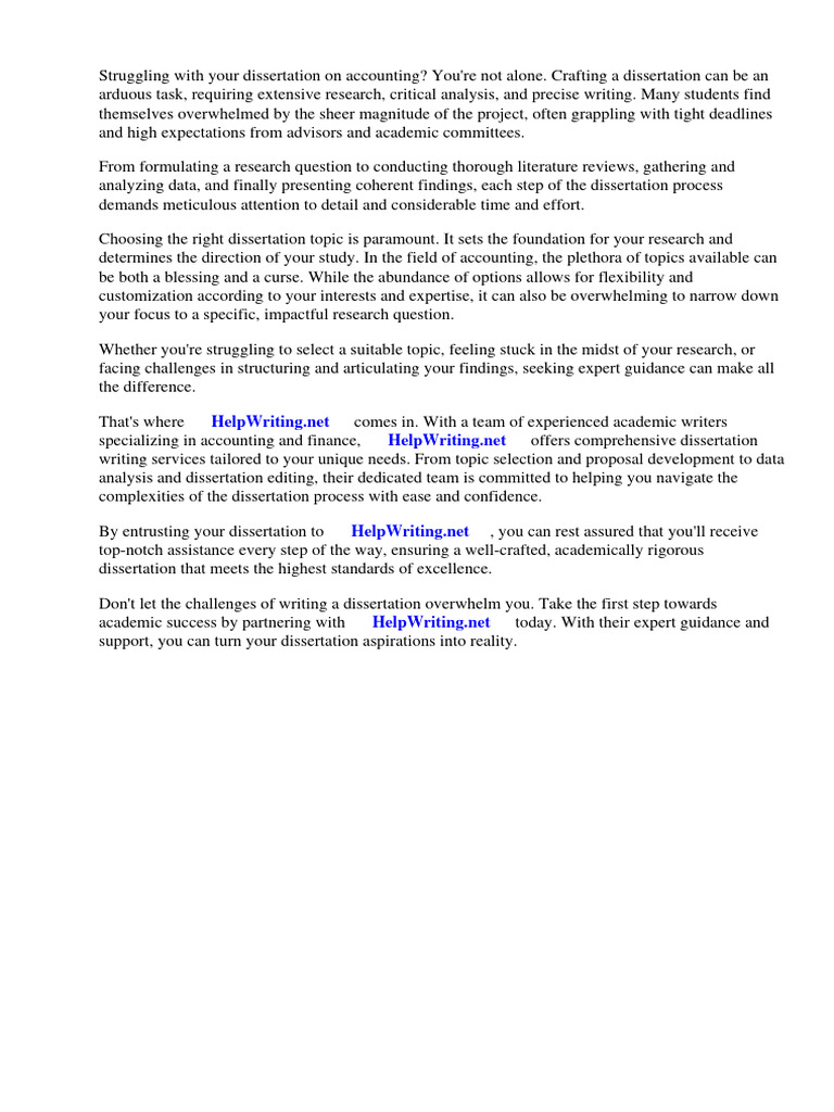 Dissertation Topics For Accounting | PDF | Thesis | Banks