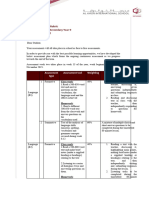 Yr 9 English Assessment 2 Rubric 2021-22