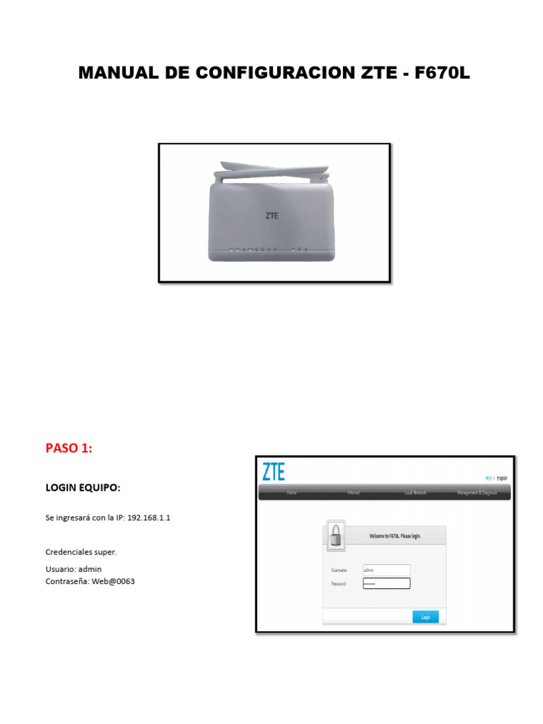 MANUAL DE CONFIGURACION ZTE F670L PDF