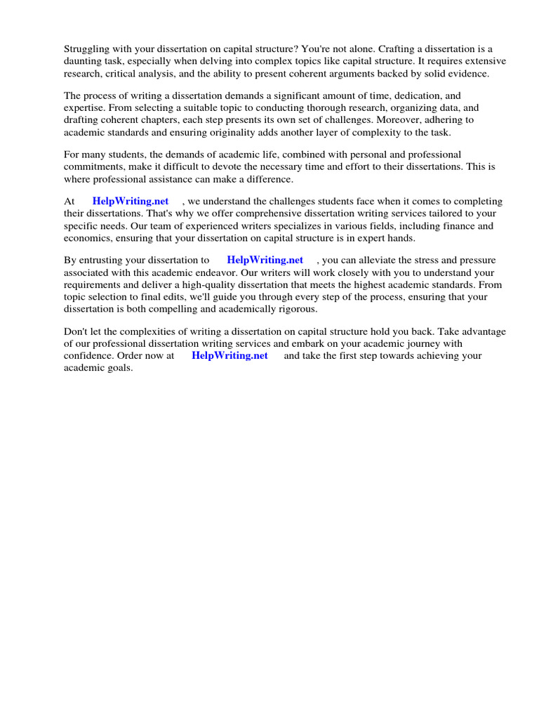 Dissertation topic capital structure download free pdf capital