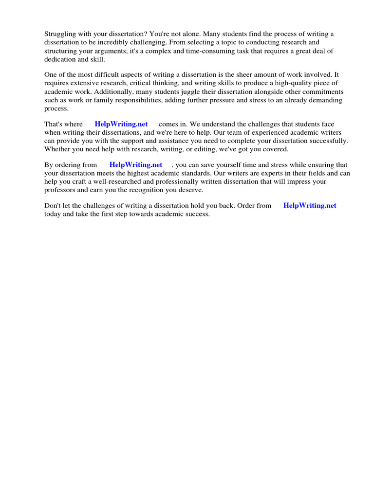 Dissertation Writing Help and Support | PDF | Thesis | Essays