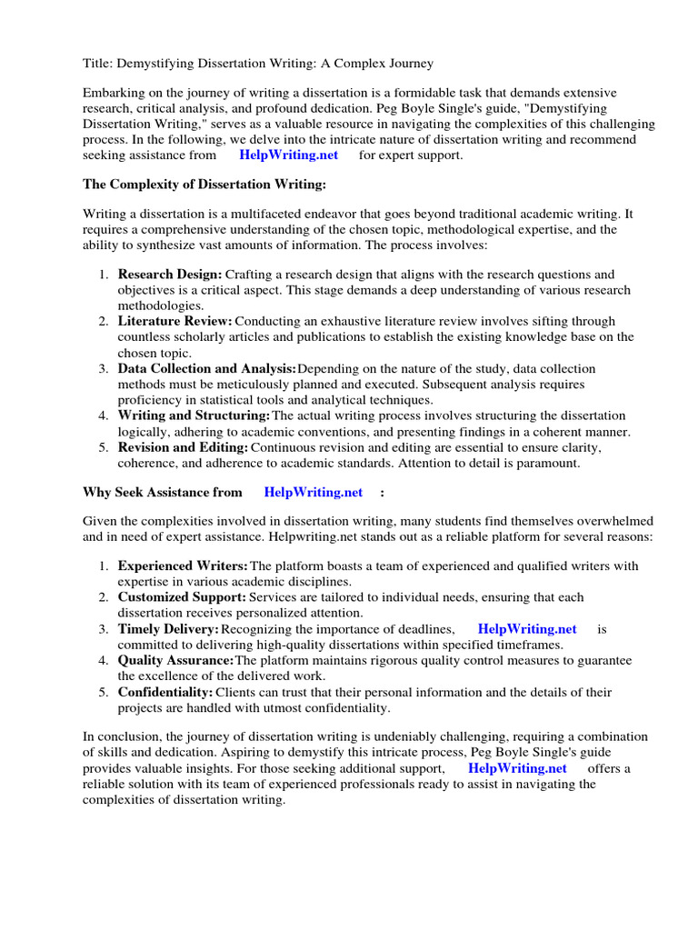 Demystifying Dissertation Writing Peg Boyle Single Pdf Download Free
