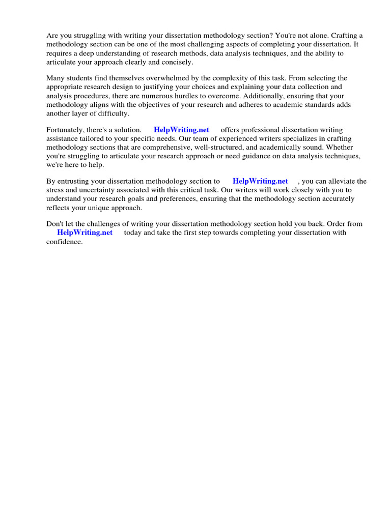 Writing dissertation methodology section pdf