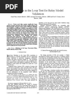Hardware in The Loop Test For Relay Model Validation