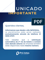 Comunicado: Importante