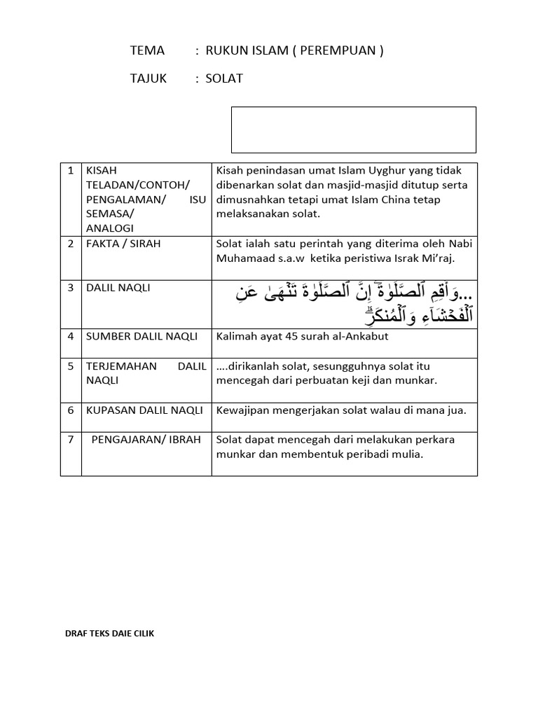 Contoh Draf Teks Daie Cilik Perempuan Pdf