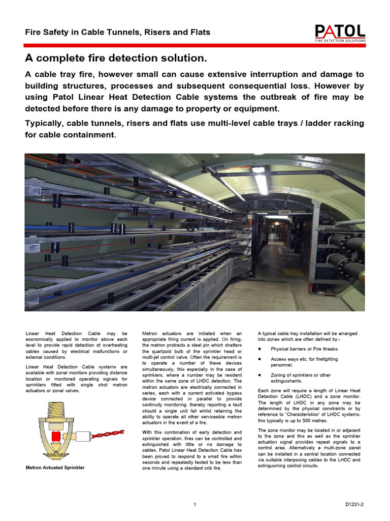 Fire Detection in Cable Tunnels and Risers | PDF | Fire Sprinkler ...