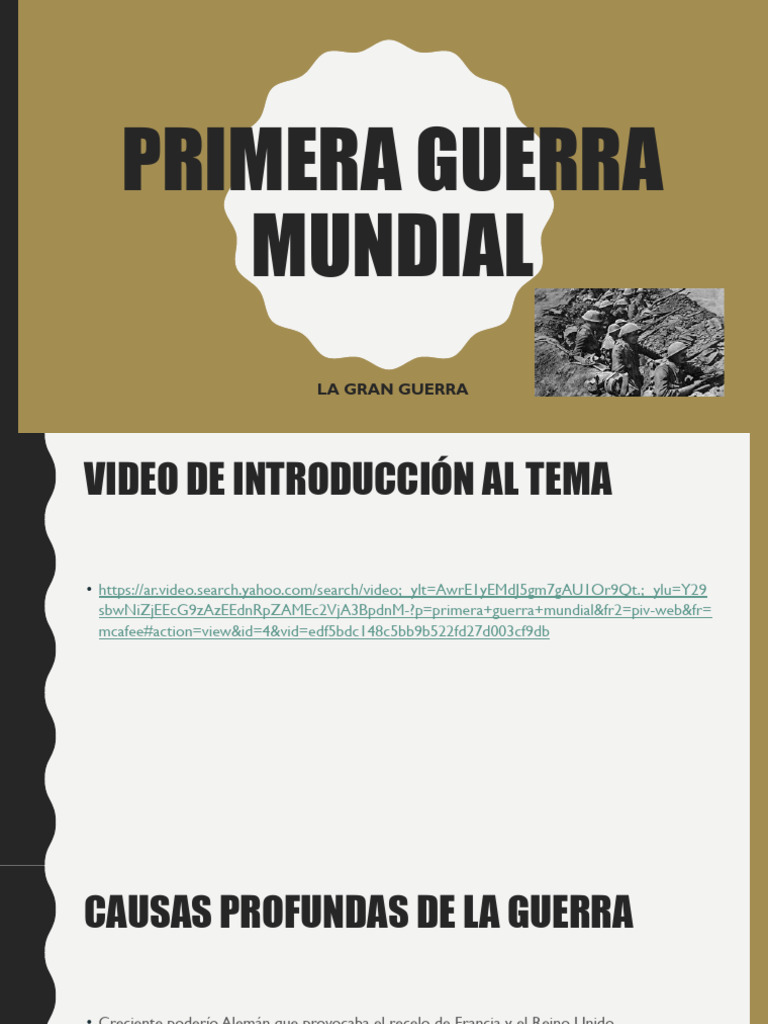 Causas y Desarrollo de la Primera Guerra Mundial | PDF | Austria ...