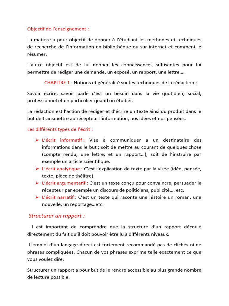 Structurer un Rapport Efficace | PDF | Discours (linguistique)