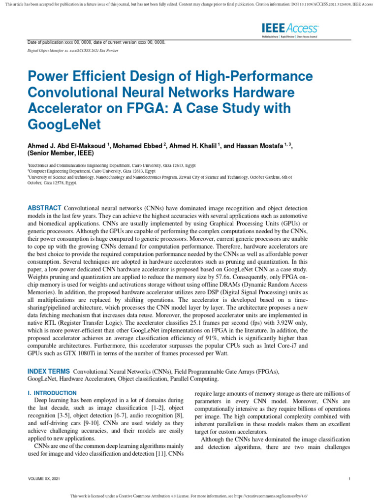 Power Efficient Design of High-Performance Convolu | PDF | Field ...