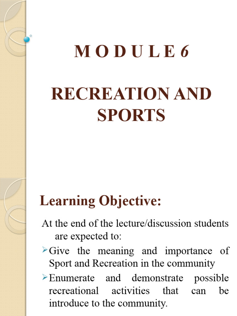 Understanding Recreation and Sports | PDF | Recreation | Sports