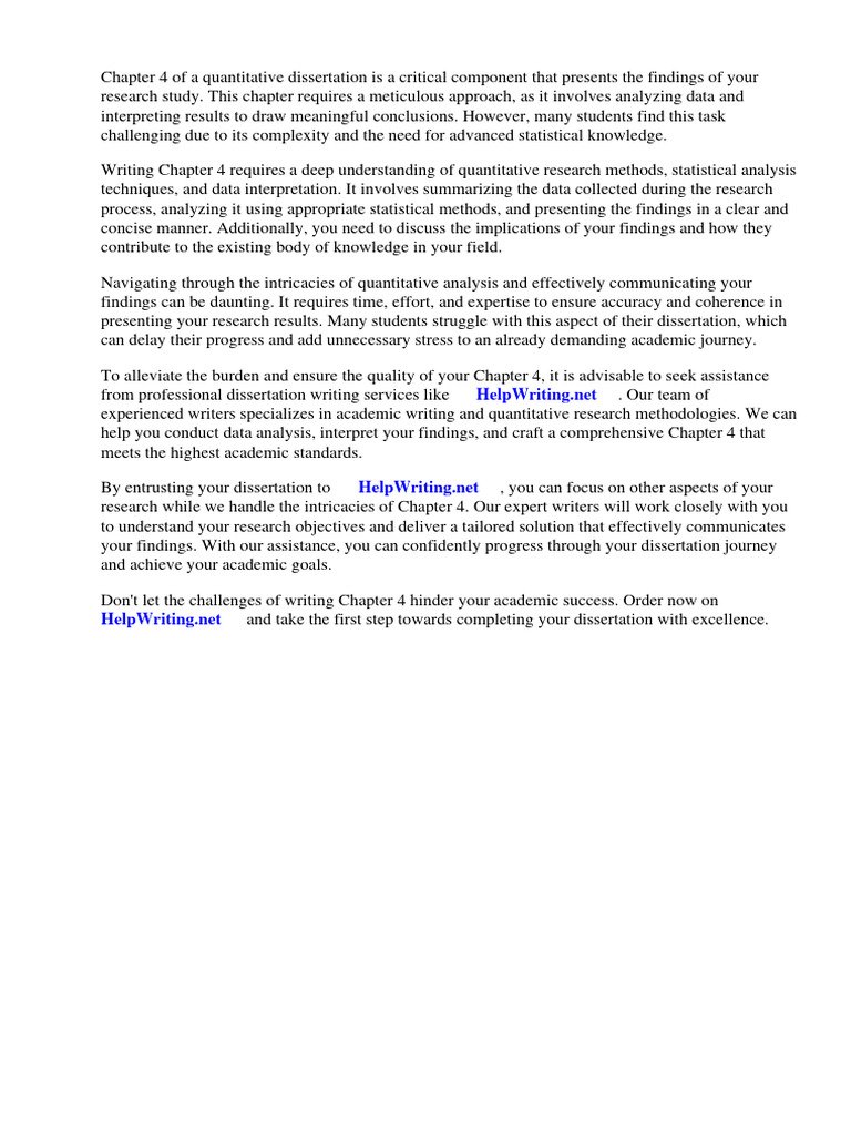 How To Write Chapter 4 of A Quantitative Dissertation | PDF ...