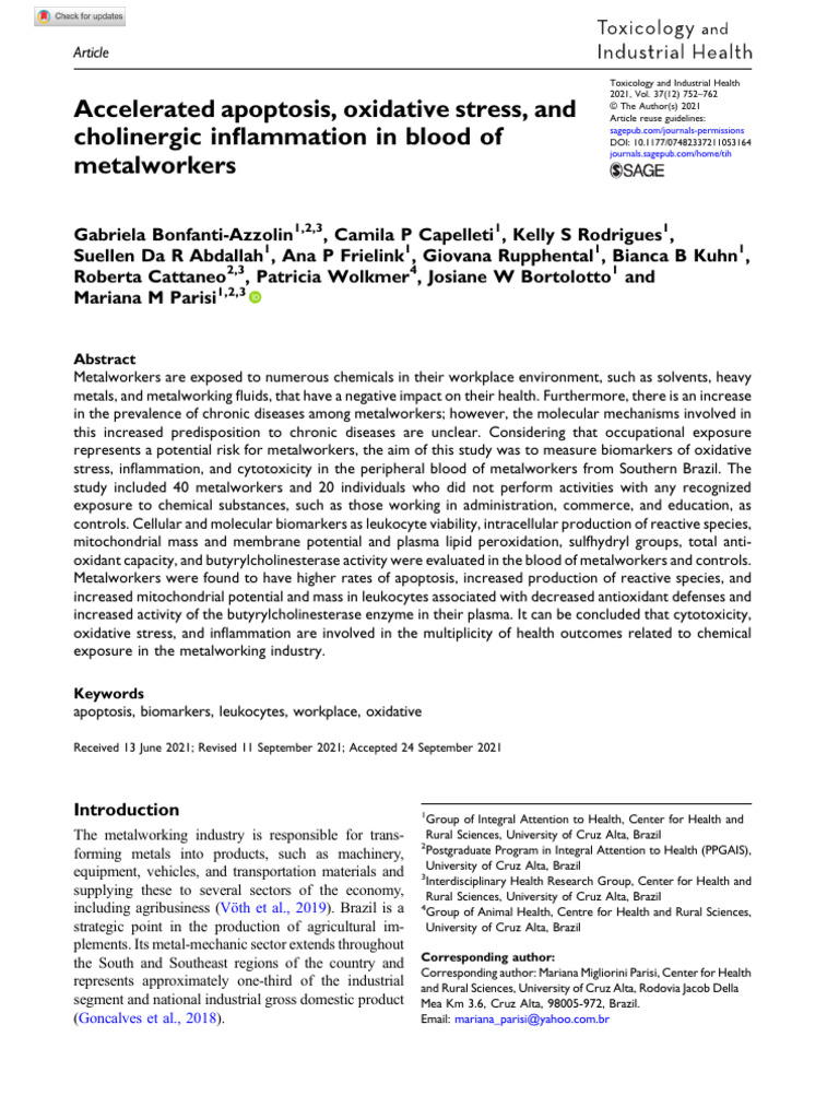 Bonfanti Azzolin Et Al 2021 Accelerated Apoptosis Oxidative Stress and ...