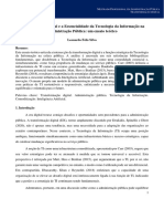 Transformação Digital e A Essencialidade Da Tecnologia Da Informação Na Administração Pública: Um Ensaio Teórico