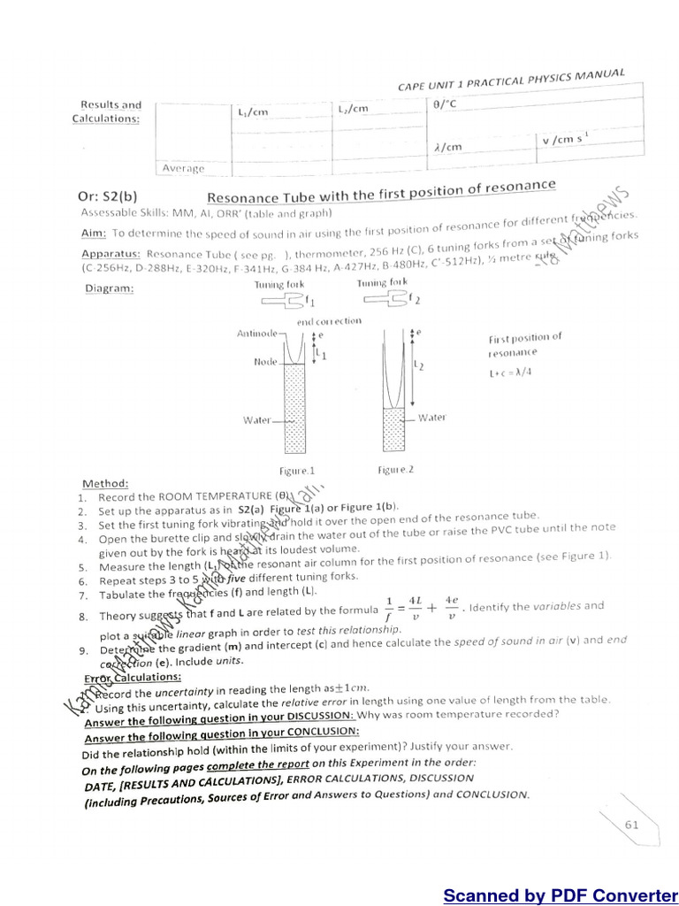 Resonance Tube Lab PDF