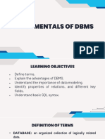 1 - Review of Fundamentals of DBMS